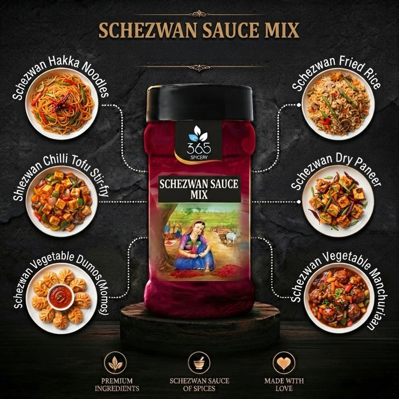 SCHEZWAN SAUCE MIX | Instant Indo-Chinese Flavor Base | No Artificial Colours | 365 Spicery