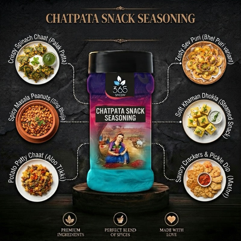 CHATPATA SNACK SEASONING | Zesty & Spicy Street Flavor | Natural Ingredients | 365 Spicery