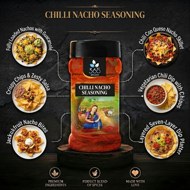 CHILLI NACHO SEASONING | Spicy Cheese Snack Dust | Gluten-Free | No Artificial Colours | 365 Spicery