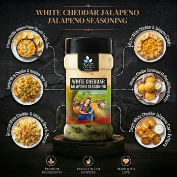 WHITE CHEDDAR JALAPENO SEASONING | Spicy Popcorn Spice | Gluten-Free | No Artificial Colours | 365 Spicery