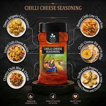 CHILLI CHEESE SEASONING | Classic Snack Topping | No Artificial Flavours | Premium Quality | 365 Spicery