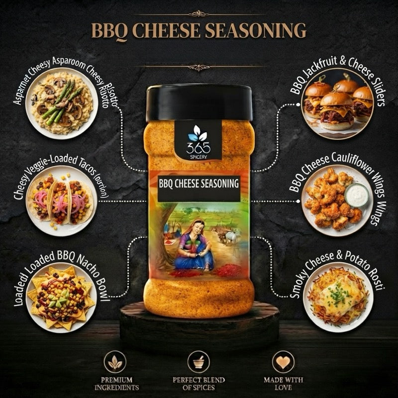 BBQ Cheese Seasoning | Smoky Grill Flavour | Vegan | No Artificial Colours | Natural Ingredients | 365 Spicery