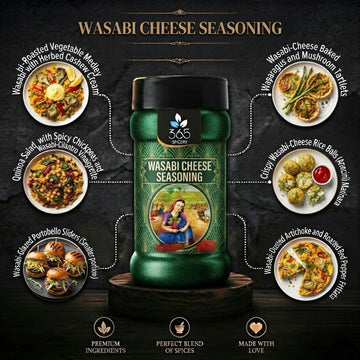 WASABI CHEESE SEASONING | Bold Fusion Snack Flavour | Gluten-Free | No MSG | Premium Quality | 365 Spicery