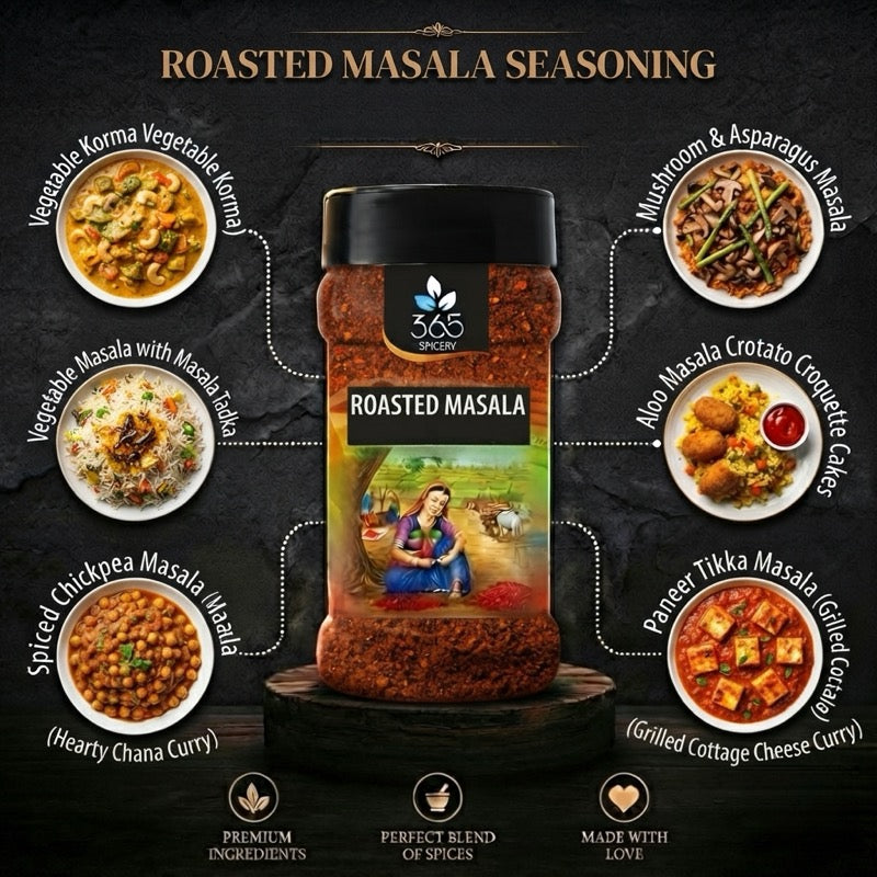 ROASTED MASALA SEASONING | Traditional Indian Spice Blend | Vegan | No MSG | Premium Quality | 365 Spicery