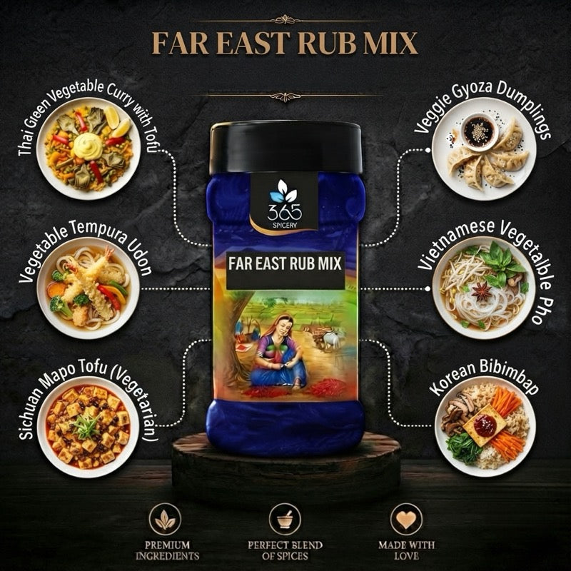 Far East Rub Mix | Savoury Asian Fusion Seasoning | Gluten-Free | No MSG | Made in India | 365 Spicery