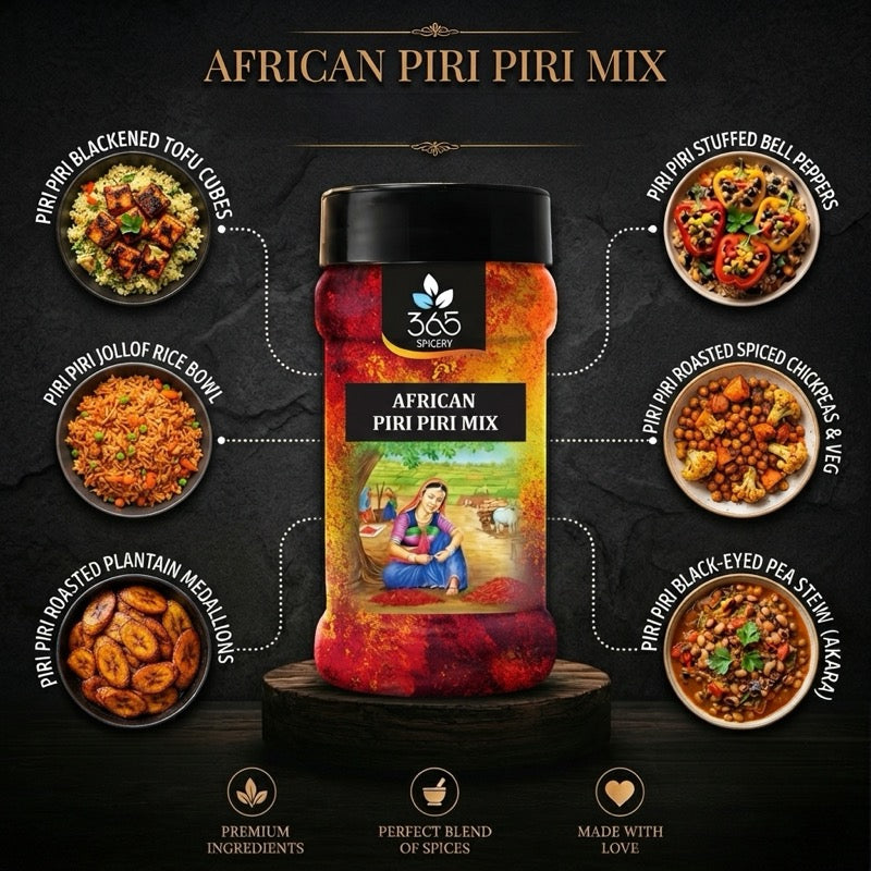 AFRICAN PIRI PIRI MIX | Fiery Chili Grill Seasoning | Vegan | No Artificial Colours | 365 Spicery
