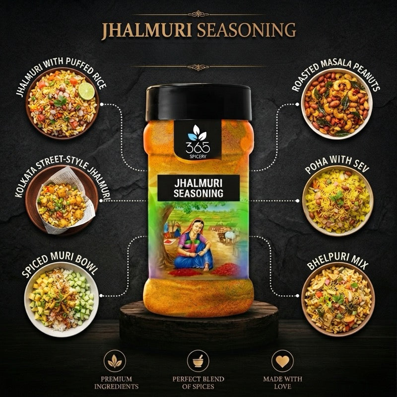 JHALMURI SEASONING | Tangy Indian Street Food Blend | Vegan | No Artificial Flavours | 365 Spicery