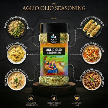 AGLIO OLIO SEASONING | Classic Garlic & Chili Pasta Blend | Vegan | No MSG | 365 Spicery