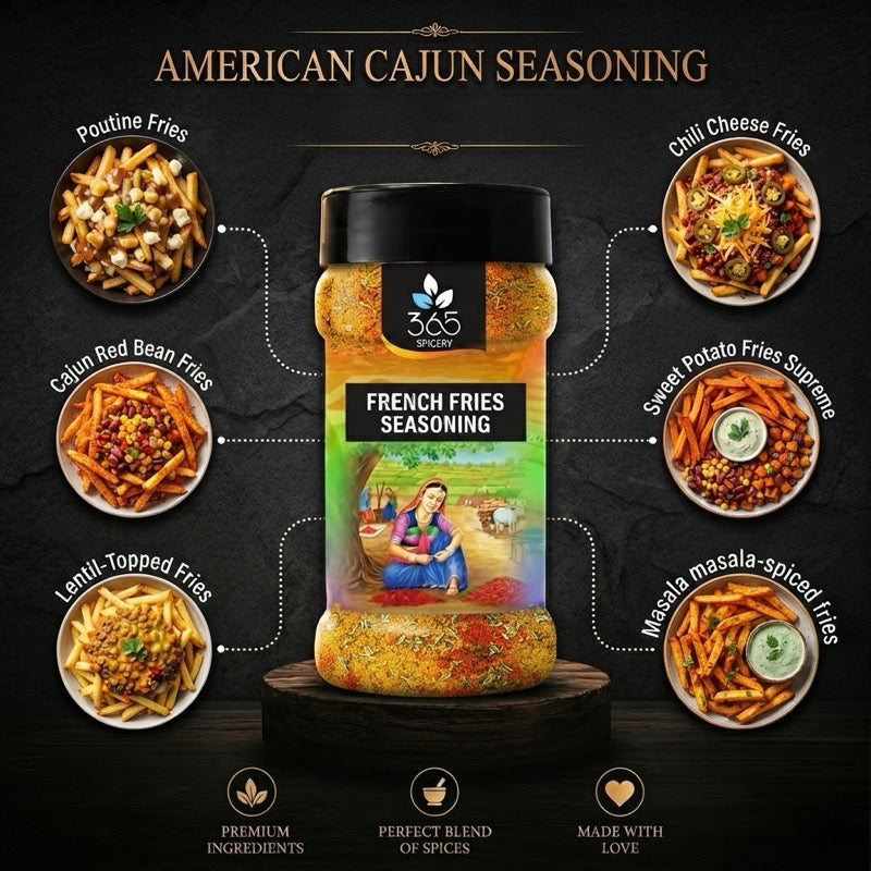 AMERICAN CAJUN SEASONING | Classic Bold Spice Blend for Snacks | No MSG | Natural Ingredients | 365 Spicery