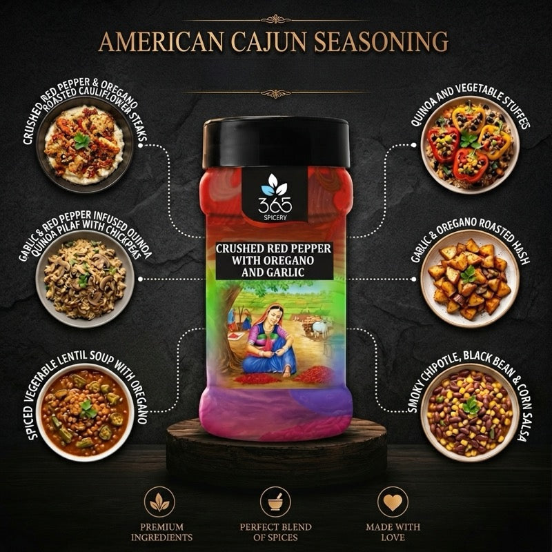 AMERICAN CAJUN SEASONING | Classic Bold Spice Blend for Snacks | No MSG | Natural Ingredients | 365 Spicery