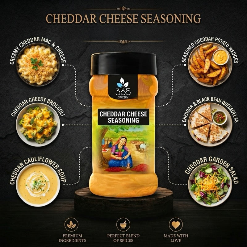 CHEDDAR CHEESE SEASONING | Rich Creamy Topping | Gluten-Free | No MSG | 365 Spicery