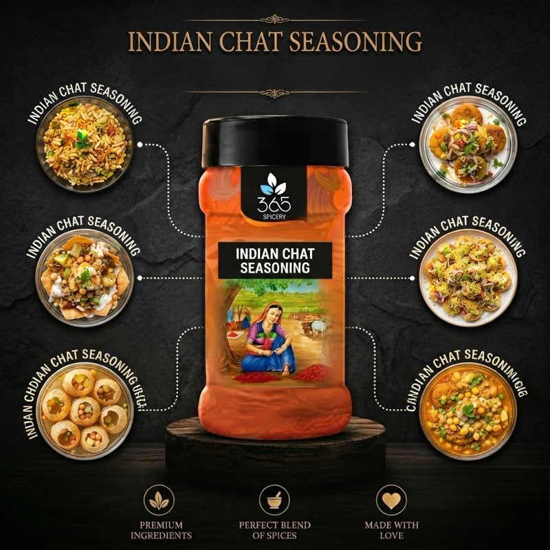 INDIAN CHAT SEASONING | Tangy Street Food Masala | Natural Ingredients | Vegan | 365 Spicery