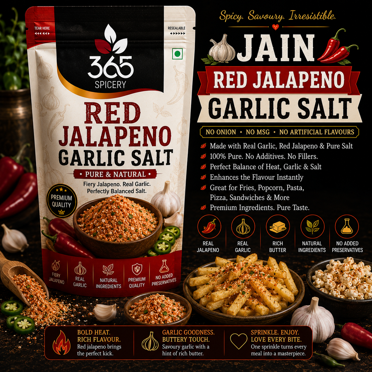 Red Jalapeno Garlic Salt