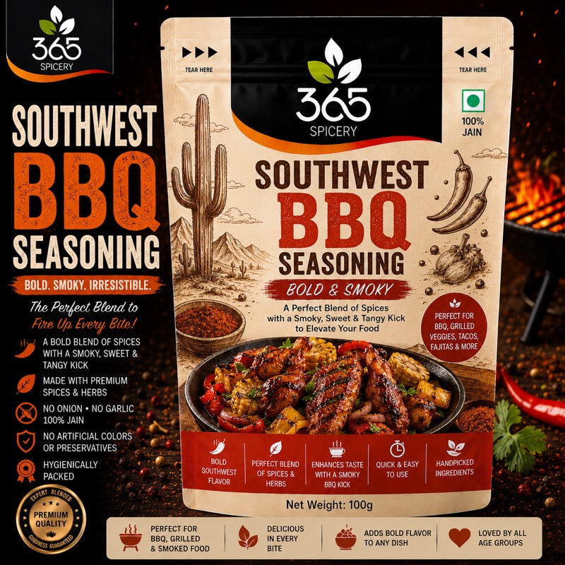 Southwest BBQ Seasoning | Bold Smoky Grill Rub | Vegan | Gluten-Free | No Artificial Colours | 365 Spicery