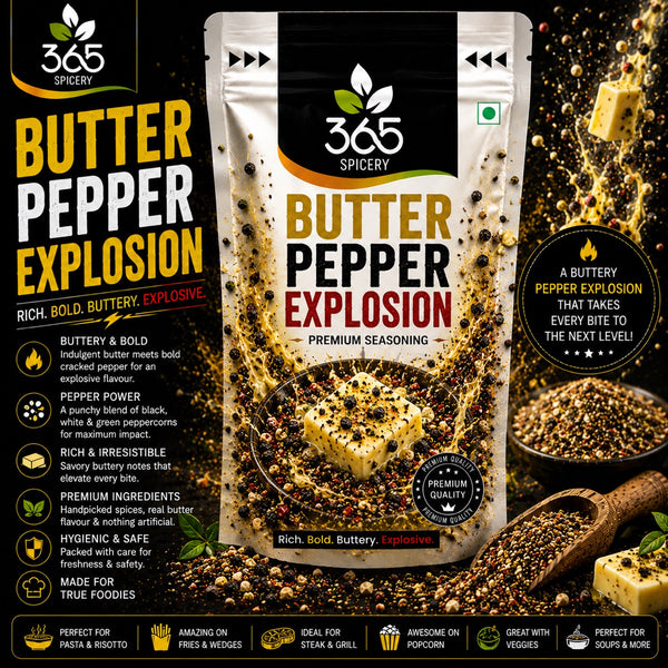 Butter Pepper Explosion | Gourmet Fusion Finishing | Natural Ingredients | No MSG | Premium | 365 Spicery