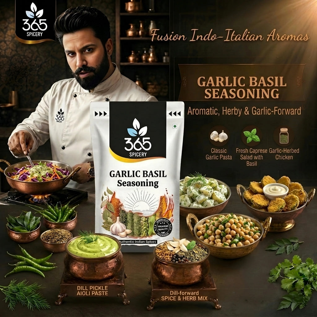GARLIC BASIL SEASONING | Aromatic Herb Blend | Vegan | No MSG | Natural Ingredients | 365 Spicery