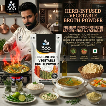 Jain Herb-Infused Vegetable Broth powder | No Onion No Garlic | Premium Quality | No Artificial Colours | 365 Spicery