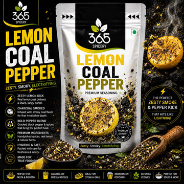 Lemon Coal Pepper | Zesty Smoky Fusion Rub | Vegan | No MSG | No Artificial Colours | 365 Spicery