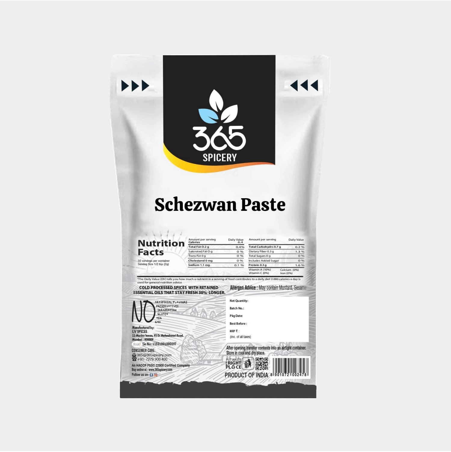 Schezwan Paste | Bold Spicy Indo-Chinese Base | No Artificial Colours | Vegan | Restaurant Quality | 365 Spicery