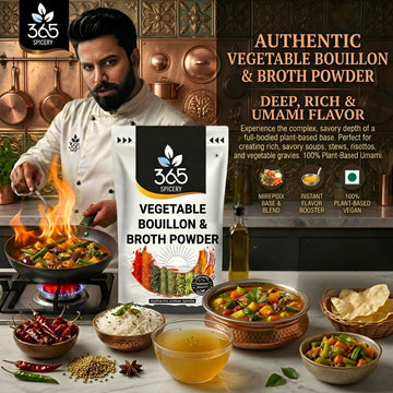 Vegetable Bouillon & Broth powder | Pure Natural Ingredients | Gluten-Free | Jain-Friendly | 365 Spicery