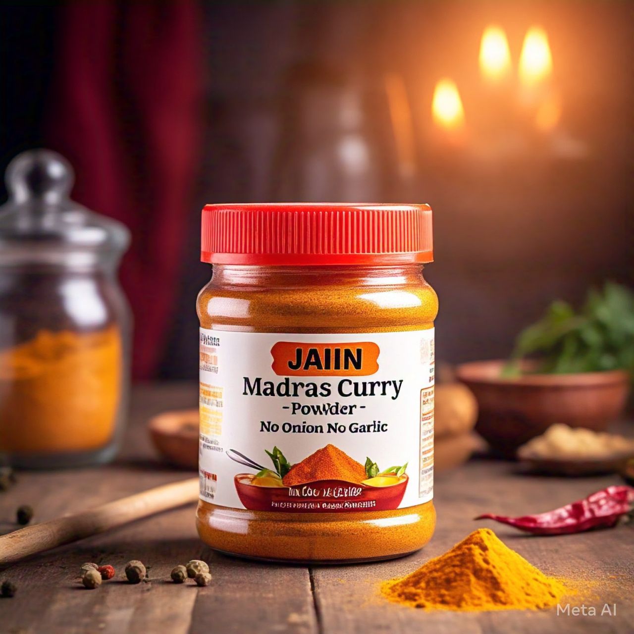 Jain Madras Curry Powder - Hot (No Onion No Garlic): A Spice Blend for Bold, Flavorful Dishes