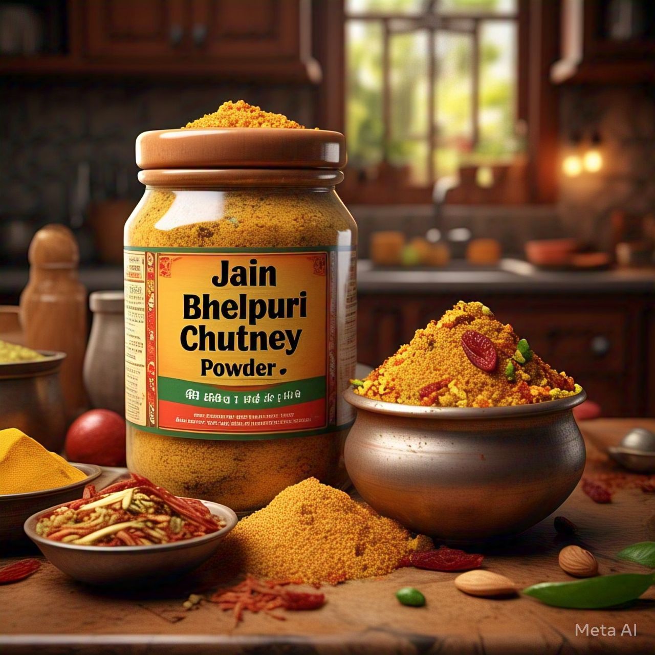 Jain Bhelpuri Chutney Powder (No Onion No Garlic) – A Flavorful Twist for Your Snacks