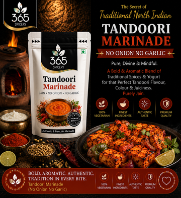 Tandoori Marinade | No Onion No Garlic | Jain-Friendly | Classic Indian Spice Mix | Vegan | 365 Spicery