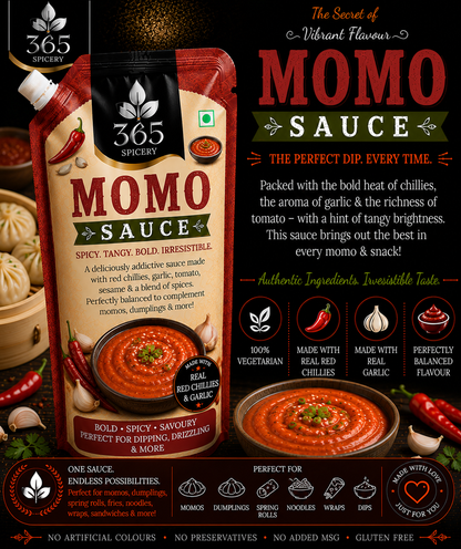 Momo Sauce | Jain-Friendly No Onion No Garlic | Vegan | Gluten-Free | Made in India | 365 Spicery
