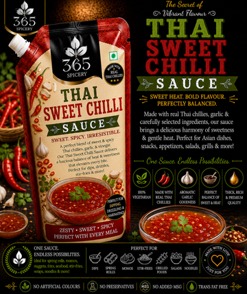 Thai Sweet Chilli Sauce Powder Mix | Jain-Friendly No Onion No Garlic | Premium Quality | No MSG | 365 Spicery