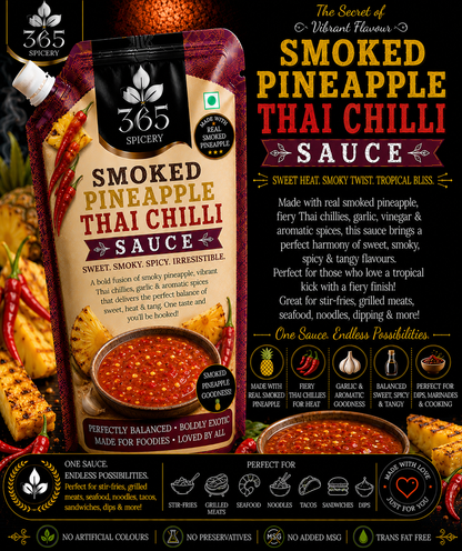 Smoked Pineapple Thai Chilli Sauce Powder Mix | Jain-Friendly No Onion No Garlic | Vegan | 365 Spicery