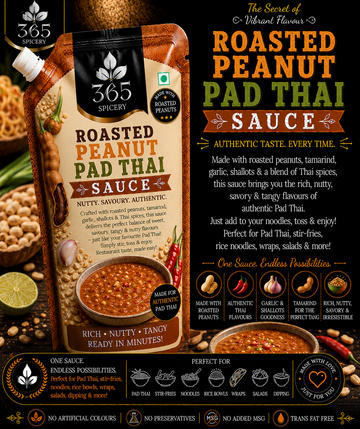 Roasted Peanut Pad Thai Sauce Powder Mix | Jain-Friendly No Onion No Garlic | Natural Ingredients | 365 Spicery