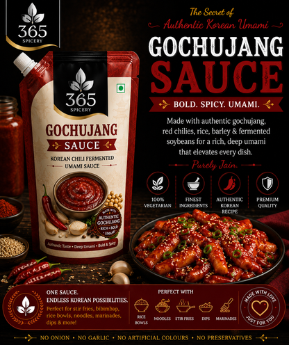 Gochujang Sauce | Jain-Friendly No Onion No Garlic | Authentic Vegan Recipe | No MSG | 365 Spicery