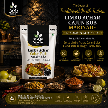 Limbu Achar Cajun Rub Marinade | No Onion No Garlic | Jain-Friendly | No Artificial Colours | 365 Spicery