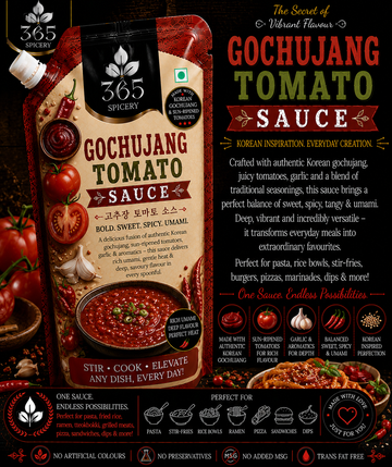 Gochujang Tomato Sauce Powder Mix | Jain-Friendly No Onion No Garlic | Natural Ingredients | Premium Quality | 365 Spicery