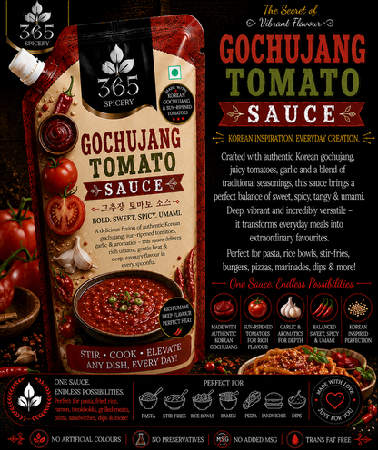 Gochujang Tomato Sauce Powder Mix | Jain-Friendly No Onion No Garlic | Natural Ingredients | Premium Quality | 365 Spicery