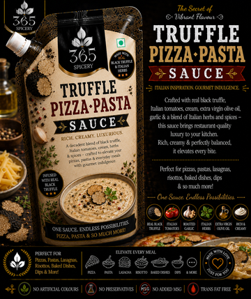 Truffle Pizza Pasta Sauce Powder Mix | No Onion No Garlic | Jain-Friendly | Gourmet Flavour | No Artificial Flavours | 365 Spicery