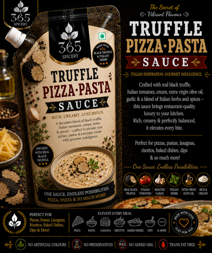 Truffle Pizza Pasta Sauce Powder Mix | No Onion No Garlic | Jain-Friendly | Gourmet Flavour | No Artificial Flavours | 365 Spicery