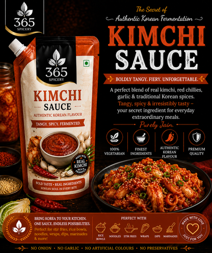 Kimchi Sauce | Jain-Friendly No Onion No Garlic | Natural Ingredients | No Artificial Colours | 365 Spicery