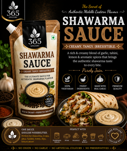 Shawarma Sauce | Jain-Friendly No Onion No Garlic | Authentic Taste | No Artificial Colours | 365 Spicery