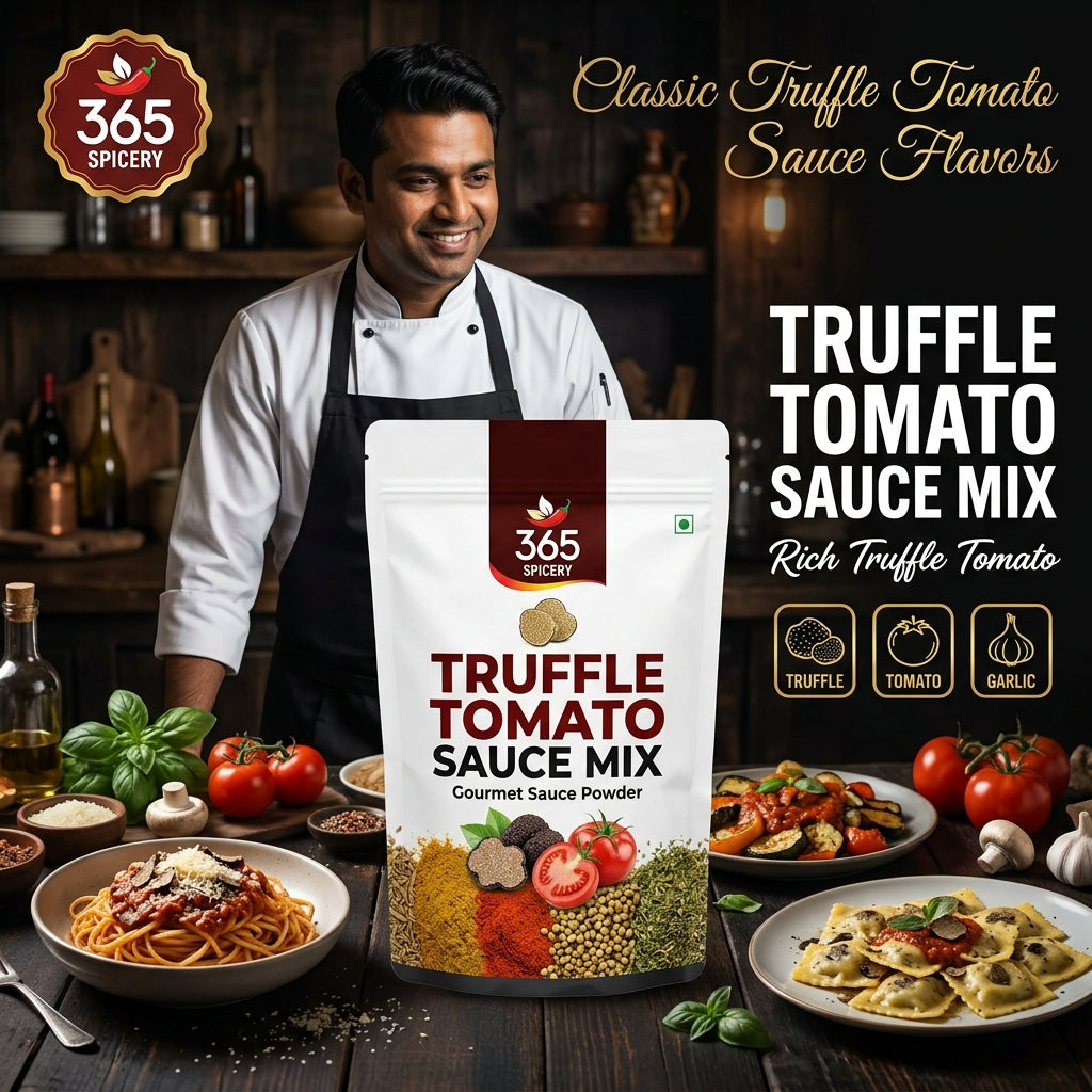 Truffle Tomato Sauce Powder Mix | No Onion No Garlic | Jain-Friendly | Rich Gravy Base | Natural Ingredients | 365 Spicery