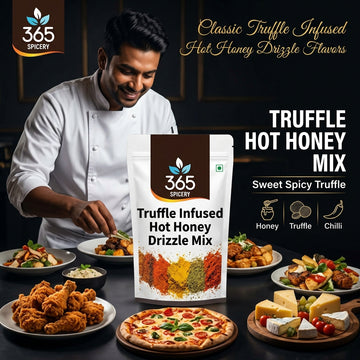 Truffle-Infused Hot Honey Drizzle Sauce Powder Mix | No Onion No Garlic | Jain-Friendly | Premium Quality | Vegan | 365 Spicery
