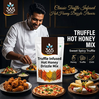Truffle-Infused Hot Honey Drizzle Sauce Powder Mix | No Onion No Garlic | Jain-Friendly | Premium Quality | Vegan | 365 Spicery