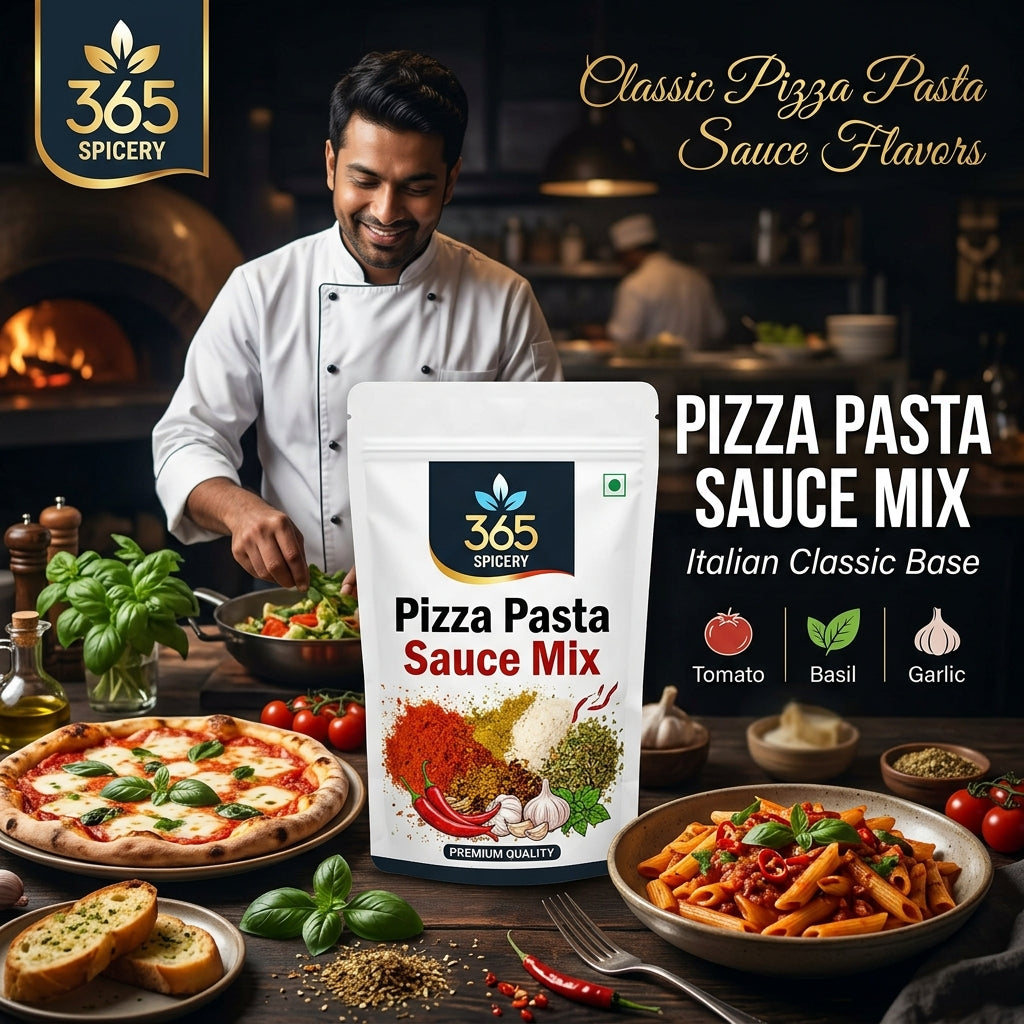 Pizza-Pasta Sauce Powder Mix | No Onion No Garlic | Jain-Friendly | No Artificial Colours | Authentic Italian Taste | 365 Spicery
