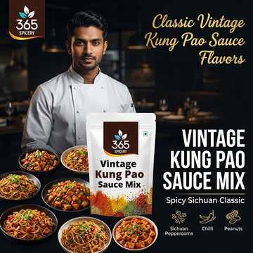 Vintage Kung Pao Sauce Powder Mix | Jain-Friendly No Onion No Garlic | Gluten-Free | No Artificial Colours | 365 Spicery