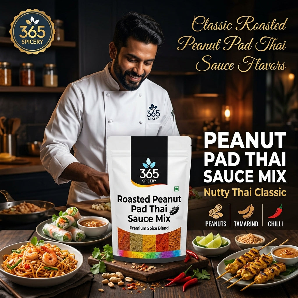 Roasted Peanut Pad Thai Sauce Powder Mix | Jain-Friendly No Onion No Garlic | Natural Ingredients | 365 Spicery