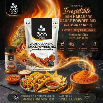 Jain Habanero Sauce Powder Mix | No Onion No Garlic | Vegan | Premium Quality | 365 Spicery
