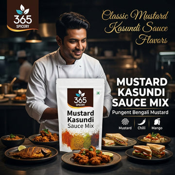 Mustard Kasundi Sauce Powder Mix | Jain-Friendly No Onion No Garlic | Natural Ingredients | No Artificial Colours | 365 Spicery