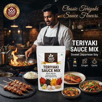 Teriyaki Sauce Powder Mix | Jain-Friendly No Onion No Garlic | Gluten-Free | No Artificial Flavours | 365 Spicery