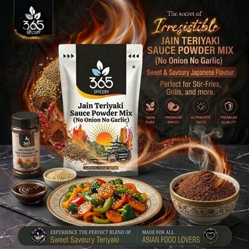 Jain Teriyaki Sauce Powder Mix | No Onion No Garlic | Gluten-Free | No Artificial Flavours | 365 Spicery