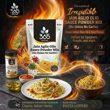 Jain Aglio Olio Sauce Powder Mix | No Onion No Garlic | Premium Quality | No MSG | 365 Spicery